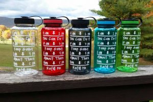 water bottles with times