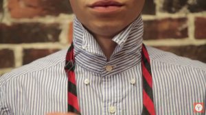 bow tie around neck 